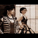 Selenium toned black & white photograph of Xue Faith & Peri Afarensis