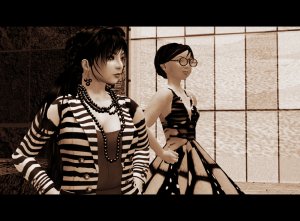 Selenium toned black & white photograph of Xue Faith & Peri Afarensis