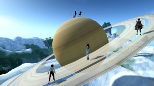 avatars ice skating on the rings of saturn