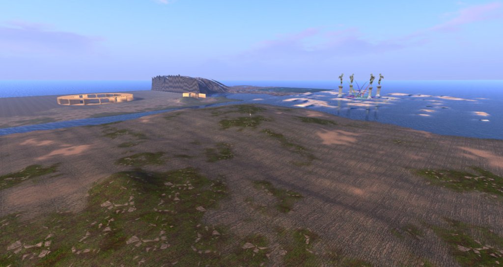 Pedestrian Access: SIM Handover: aerial view of Gracie Kendal / Kris Schomaker's LEA22 region in Second Life