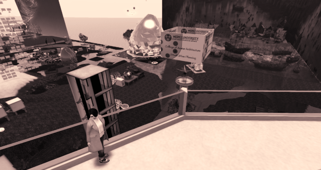 Standing on the Observation Deck of Chris Craft's Space Needle and looking across at the CAA campus.