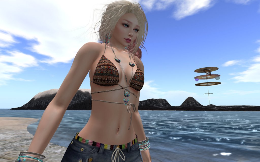 Trilby Minotaur at Love Beach at LEA1 in the virtual world of Second Life
