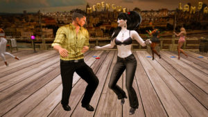 two avatars dancing in the virtual world Second Life