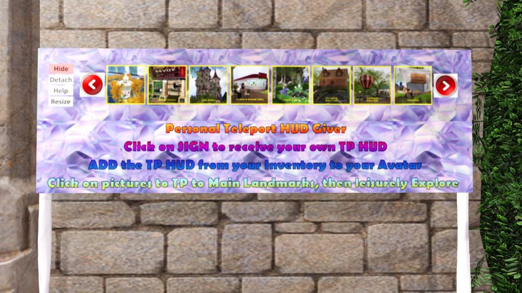 Image of a teleport HUD giver in Second Life